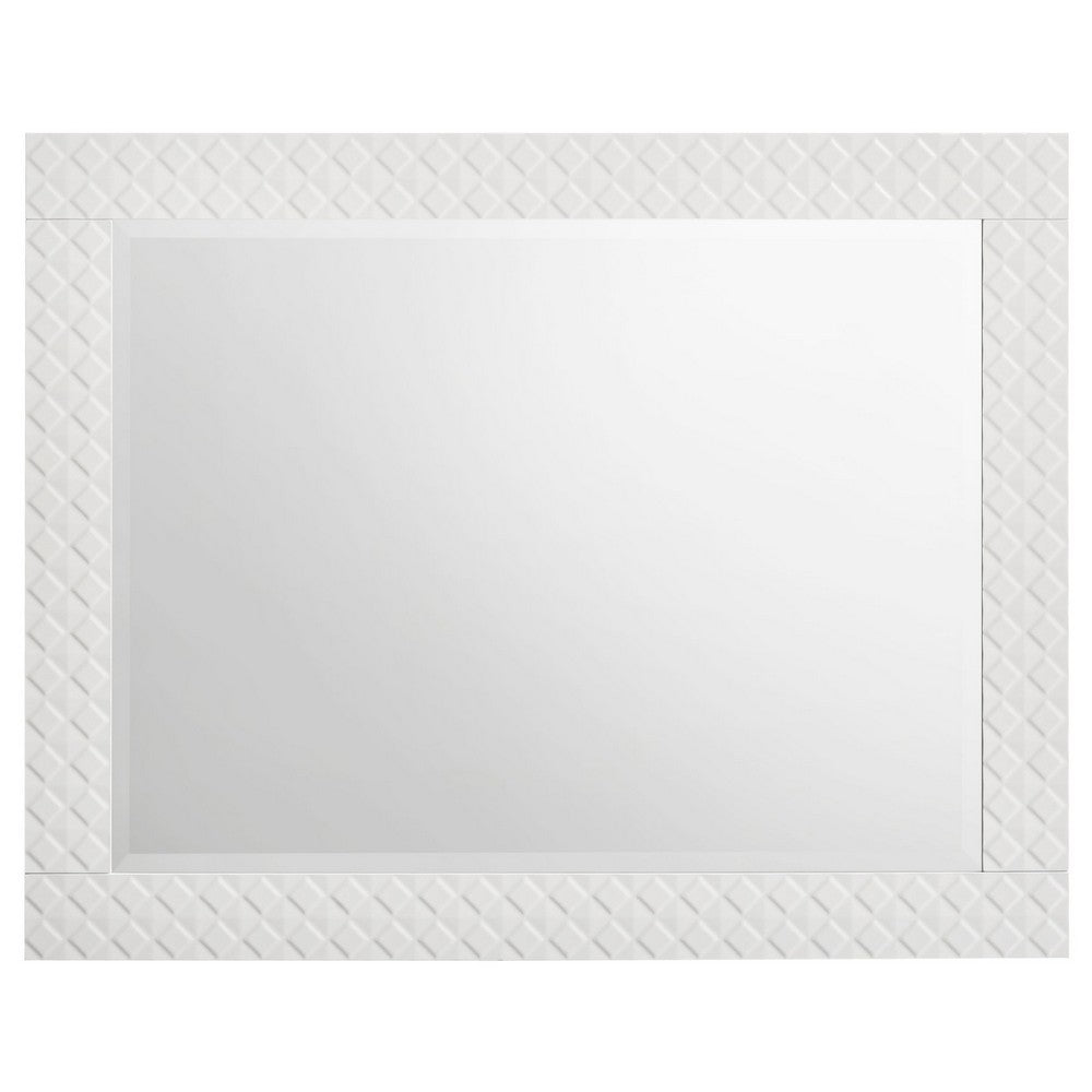 Ivon Dresser Mirror, White High Gloss Finish, Rectangular 37 Inch - BM337950