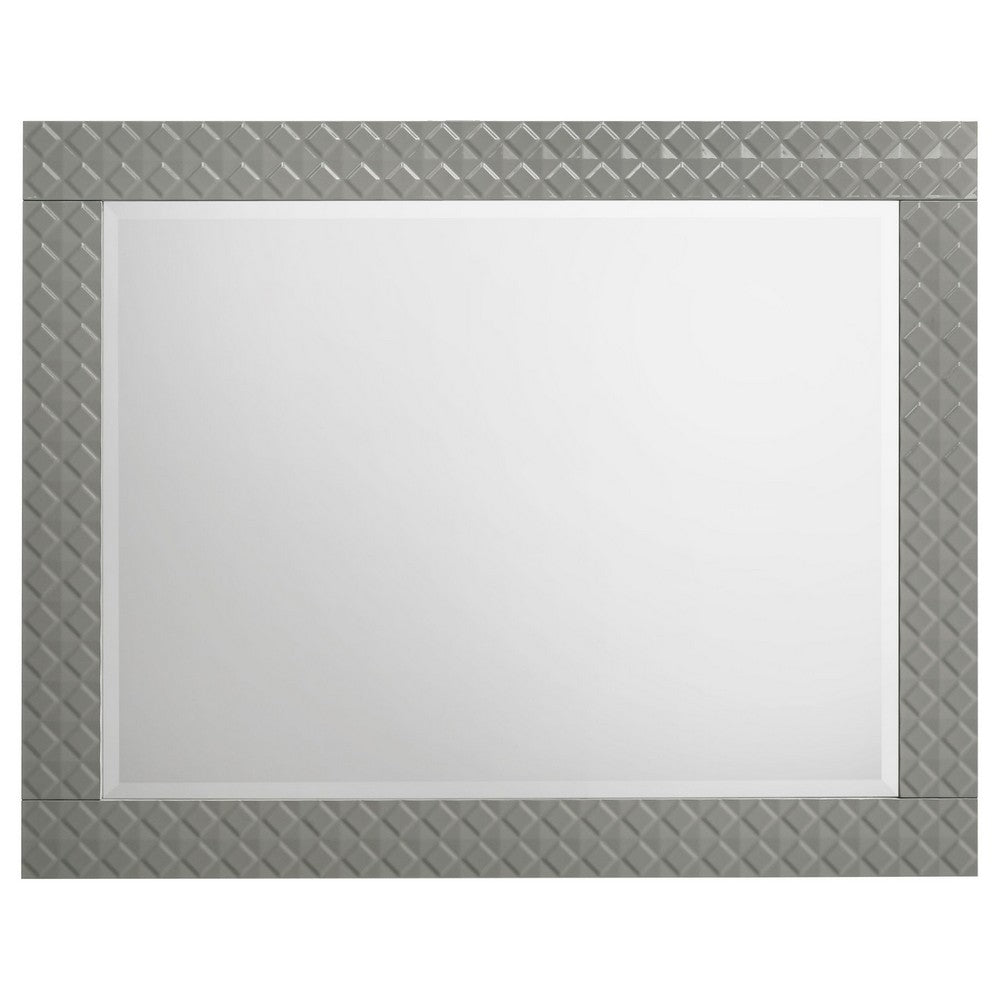Ivon Dresser Mirror, Gray High Gloss Finish, Rectangular 37 Inch - BM337951
