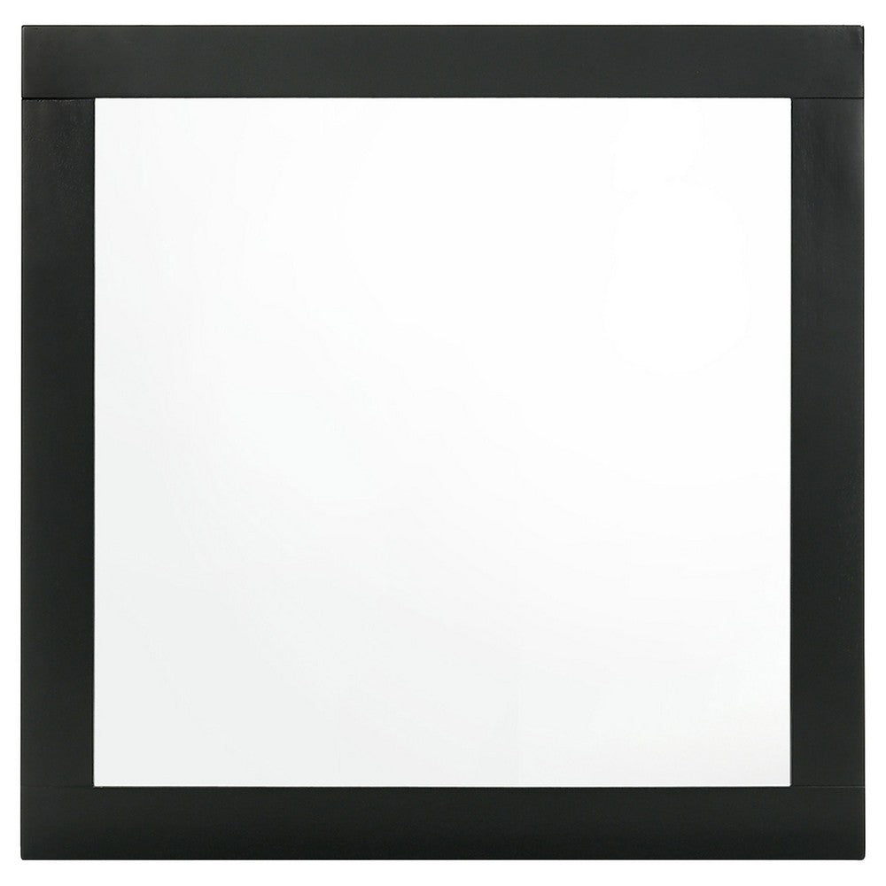 Caer Dresser Mirror, Rectangular Classic Black Asian Hardwood 35 Inch - BM337956