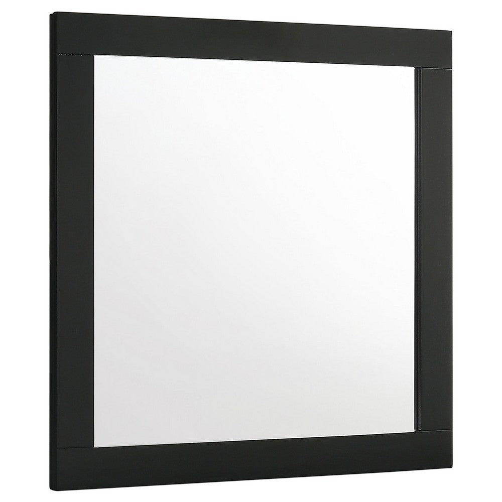 Caer Dresser Mirror, Rectangular Classic Black Asian Hardwood 35 Inch - BM337956