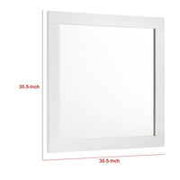 Caer Dresser Mirror, White Wood Frame with Beveled Glass, 35 Inch - BM337957