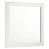 Caer Dresser Mirror, White Wood Frame with Beveled Glass, 35 Inch - BM337957