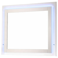 Sok LED Dresser Mirror, White High Gloss Finish, Rectangular 37 Inch - BM337958