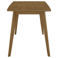 Kosy 5pc Dining Table n 4 Chair Set, Chestnut Brown, Tan Faux Leather