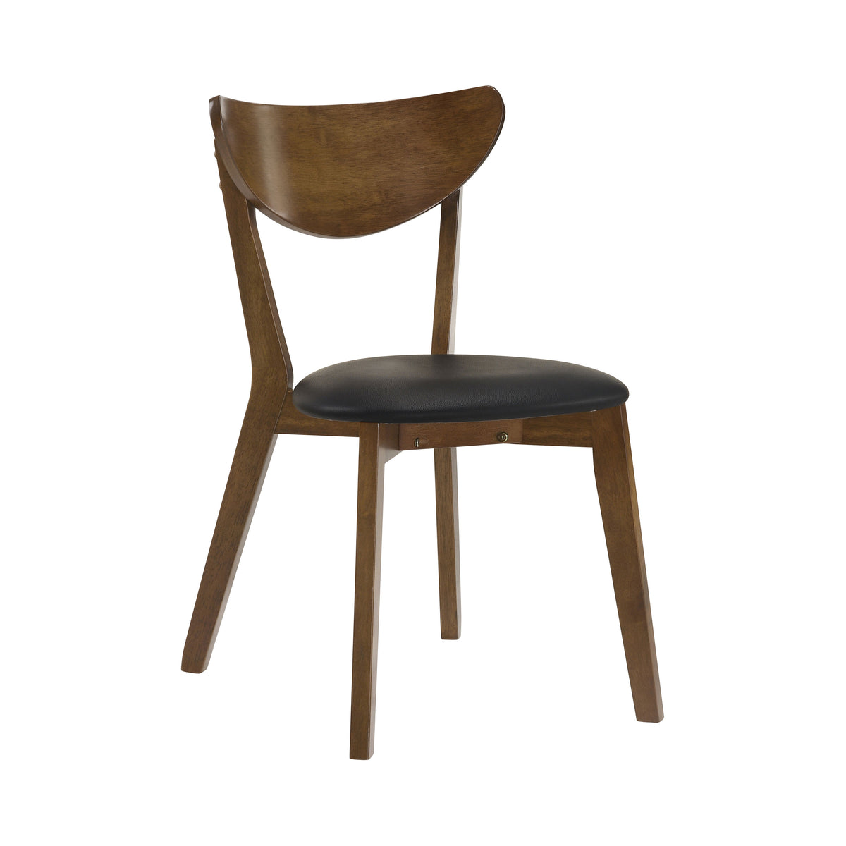 Josy Extendable Dining Table n 4 Chair Set, Brown Black Faux Leather