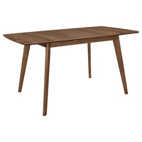 Relo 5pc Extendable Dining Table and 4 Chairs, Walnut Brown, Gray
