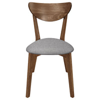Relo 6pc Extendable Dining Table, Bench, 4 Chairs, Walnut Brown and Gray