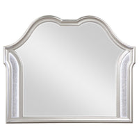 Nive Dresser Mirror, Silver Wood Frame, Double Arch Top, 40 Inch - BM338034