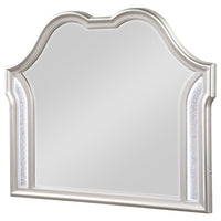 Nive Dresser Mirror, Silver Wood Frame, Double Arch Top, 40 Inch - BM338034