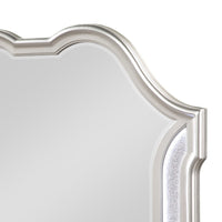 Nive Dresser Mirror, Silver Wood Frame, Double Arch Top, 40 Inch - BM338034