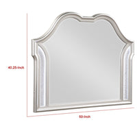 Nive Dresser Mirror, Silver Wood Frame, Double Arch Top, 40 Inch - BM338034
