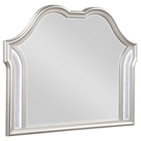 Nive Dresser Mirror, Silver Wood Frame, Double Arch Top, 40 Inch - BM338034