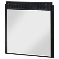 Jack Dresser Mirror, Black Wood, Molded Frame Design, 36 Inch - BM338035
