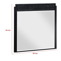 Jack Dresser Mirror, Black Wood, Molded Frame Design, 36 Inch - BM338035