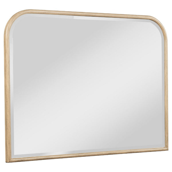 Lno Dresser Mirror, Beige Oak Wood Frame, Rectangular 36 Inch - BM338038