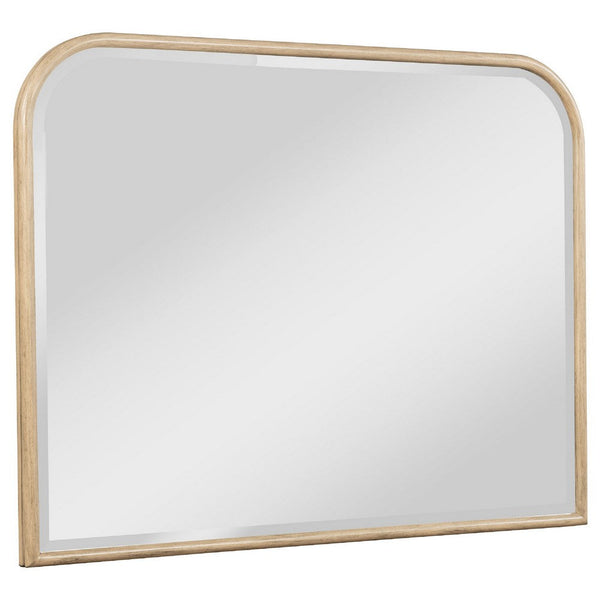 Lno Dresser Mirror, Beige Oak Wood Frame, Rectangular 36 Inch - BM338038