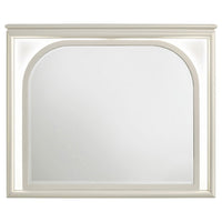 Ory Dresser Mirror, Touch LED Lighting, Pearl White Wood, 36 Inch - BM338045
