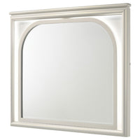 Ory Dresser Mirror, Touch LED Lighting, Pearl White Wood, 36 Inch - BM338045