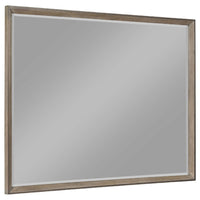 Lyni Dresser Mirror, Washed Oak Gray Wood Frame, Rectangular 40 Inch - BM338047