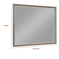 Lyni Dresser Mirror, Washed Oak Gray Wood Frame, Rectangular 40 Inch - BM338047