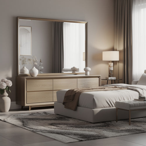 Lyni Dresser Mirror, Washed Oak Gray Wood Frame, Rectangular 40 Inch - BM338047