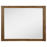 Reon Dresser Mirror, Ash Brown Wood Frame, Vertical Fluting, 38 Inch - BM338050