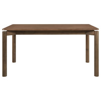 Rida 5pc Dining Table Set w 4 Upholstered Chairs, Natural Walnut Brown