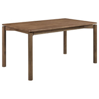 Rida 7pc Dining Table Set w 6 Upholstered Chairs, Natural Walnut Brown