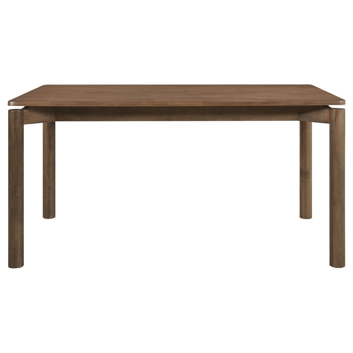 Rida 7pc Dining Table Set w 6 Upholstered Chairs, Natural Walnut Brown