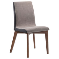 Bera 5pc Dining Set w 4 Chairs, 59-75 Inch Extendable, Walnut Brown, Gray