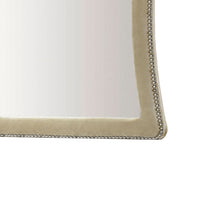 Lino Dresser Mirror, Curved Frame, Nailhead Trim, Cream Velvet 43 Inch - BM338134