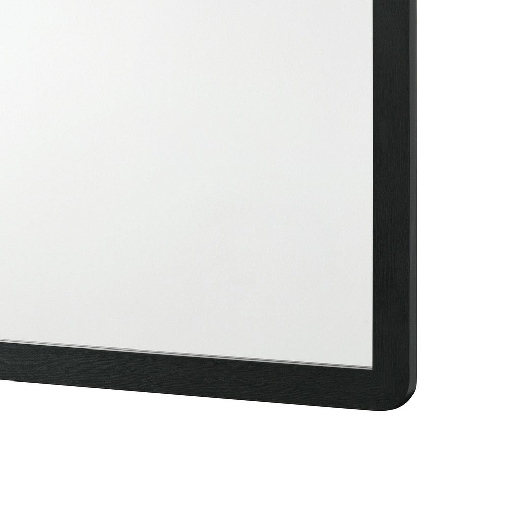 Cavy Dresser Mirror, Rounded Corners and Flat Glass, Black Melamine - BM338137