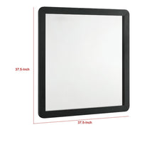 Cavy Dresser Mirror, Rounded Corners and Flat Glass, Black Melamine - BM338137