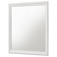 Nim Rectangular Dresser Mirror, Molded Trim Frame, 38 Inch White Wood - BM338138