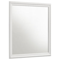 Nim Rectangular Dresser Mirror, Molded Trim Frame, 38 Inch White Wood - BM338138