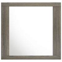 Fene Rectangular Dresser Mirror, Flat Glass, 38 Inch Gray Oak Melamine - BM338139