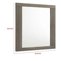 Fene Rectangular Dresser Mirror, Flat Glass, 38 Inch Gray Oak Melamine - BM338139