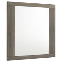 Fene Rectangular Dresser Mirror, Flat Glass, 38 Inch Gray Oak Melamine - BM338139