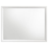 Noro Dresser Mirror with Slim Trim, Open Mitered Corners, White Wood - BM338140