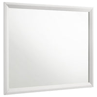 Noro Dresser Mirror with Slim Trim, Open Mitered Corners, White Wood - BM338140