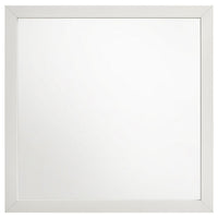 Dex Rectangular Dresser Mirror, Non-Beveled Glass, White Wood-Melamine - BM338142