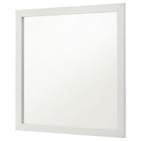 Dex Rectangular Dresser Mirror, Non-Beveled Glass, White Wood-Melamine - BM338142