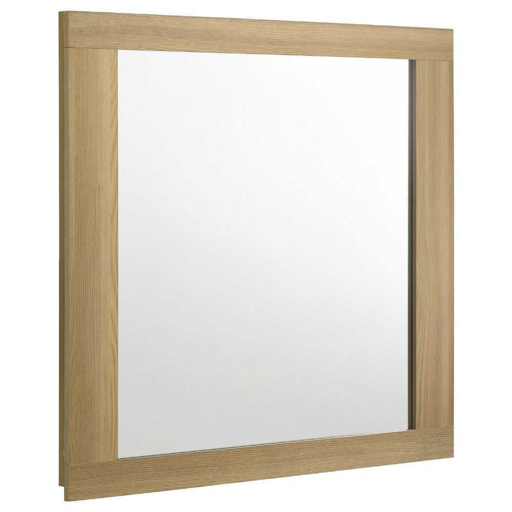 Hyle Rectangular Dresser Mirror, Italian-Inspired Design, Brown Wood - BM338145