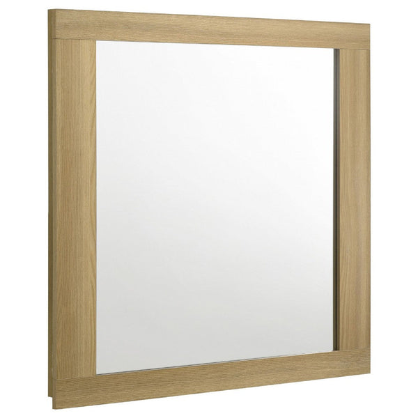 Hyle Rectangular Dresser Mirror, Italian-Inspired Design, Brown Wood - BM338145