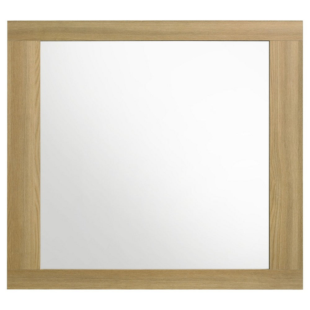 Hyle Rectangular Dresser Mirror, Italian-Inspired Design, Brown Wood - BM338145