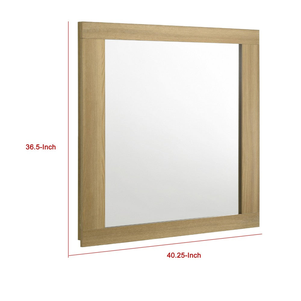 Hyle Rectangular Dresser Mirror, Italian-Inspired Design, Brown Wood - BM338145