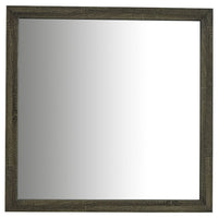 Reay Rectangular Dresser Mirror, Flat Glass Design, Oak Brown Wood - BM338146