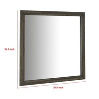 Reay Rectangular Dresser Mirror, Flat Glass Design, Oak Brown Wood - BM338146