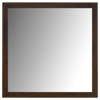 Yels Dresser Mirror, Squared Corners, Flat Glass Design, Brown Wood - BM338147