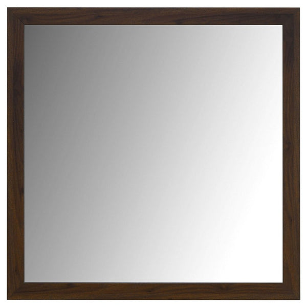 Yels Dresser Mirror, Squared Corners, Flat Glass Design, Brown Wood - BM338147